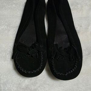 Minnetonka Black Suede Moccasins